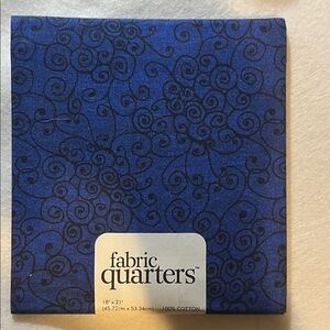 Waverly & Fabric - 5 New Fat Quarters all 18x21 - Never Used Assortment of Blues